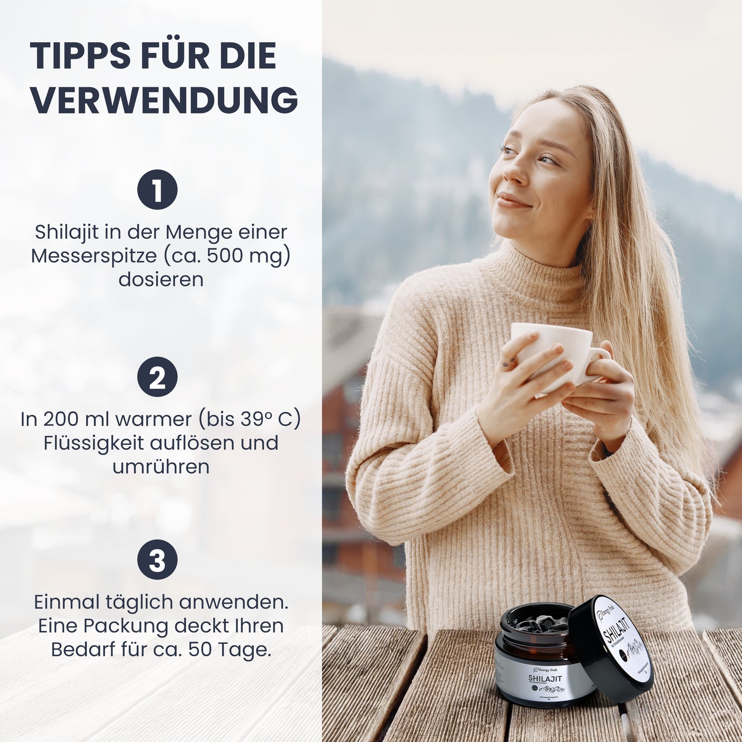 Premium Shilajit Harz – 100 % Reines Himalaya Mumijo – 85+ Mineralien, Fulvin- & Huminsäure – 25 g (50 Portionen) – Laborgeprüft, Vegan