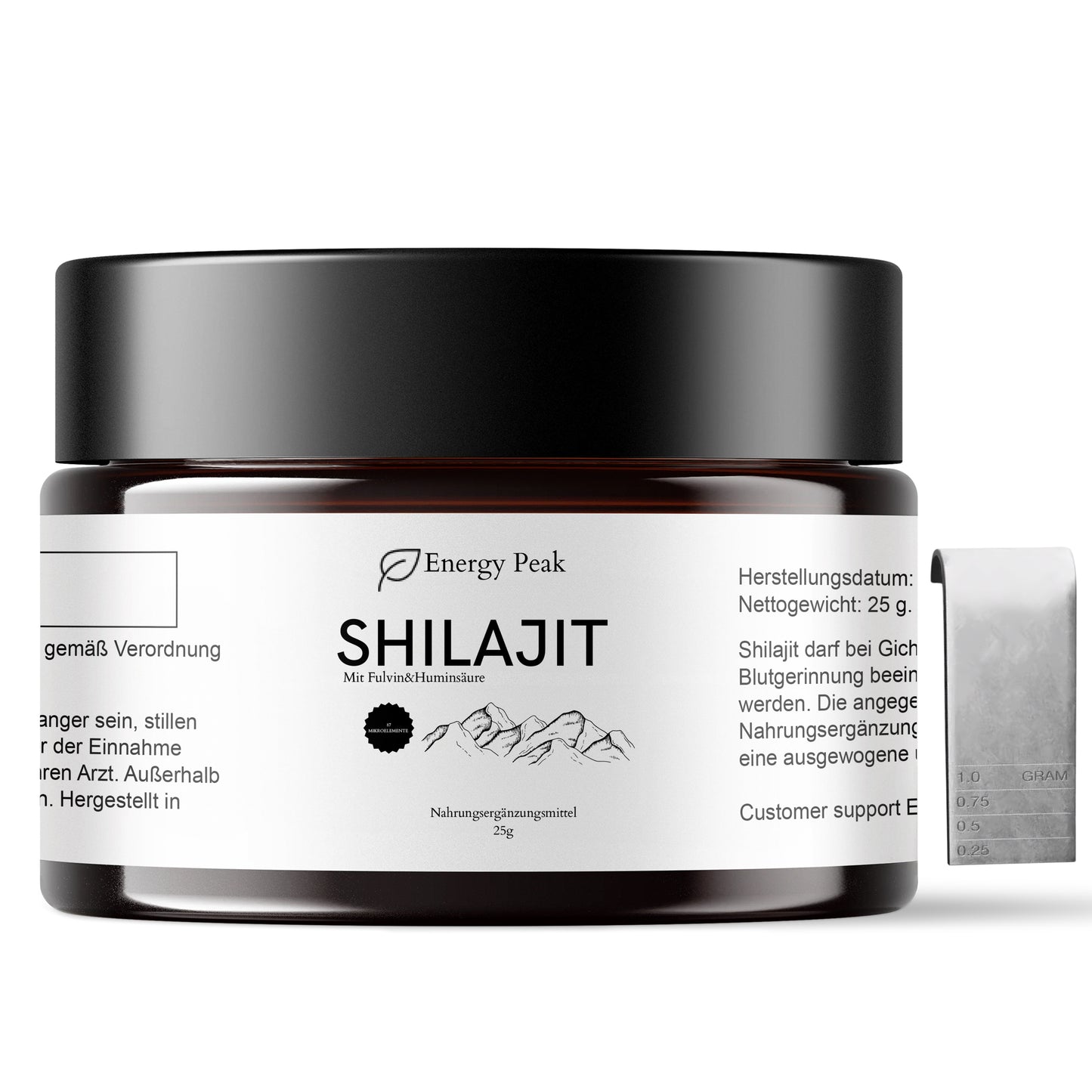 Premium Shilajit Harz – 100 % Reines Himalaya Mumijo – 85+ Mineralien, Fulvin- & Huminsäure – 25 g (50 Portionen) – Laborgeprüft, Vegan